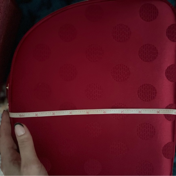 Estee Lauder Red Polka Dot Satin Tote NIB makeup not included - Picture 7 of 7